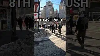Walking NYC: 8th Ave Sunny Cold Day #shorts