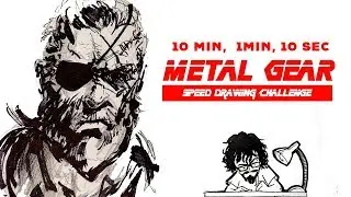 METAL GEAR SPEED  DRAWING CHALLENGE - SNAKE in 10min, 1min, 10sec ✏️