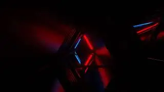 Red and Blue Strobe Mirror Triangular Tunnel Background VJ Loops