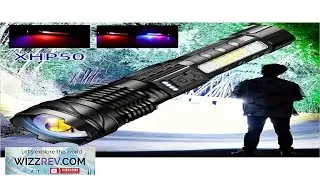 1 2PCSStrong USB Rechargeable Flashlight With Pen Holder Retractable Focus Emergency Home