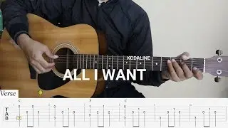 ALL I WANT - Kodaline - Fingerstyle Guitar Cover - TAB Tutorial