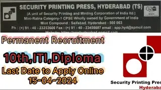 SPPH New Recruitment 2024 | Security Printing Press Recruitment 2024,#iti #diploma #government 😃👍