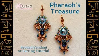 Pharaoh&rsquo;s Treasure Beaded Earrings or Pendant | Locked Away Beads Collection Lite from Eureka