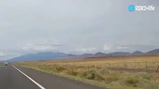 Approaching the East side of the Grand Canyon on a motorcycle, heading south.