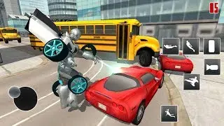 Flying Car Robot Flight Drive Simulator Game 2017 (by Foxy Games) Android Gameplay [HD]