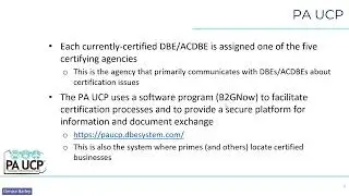 PA UCP DBE Program IFR Certification Reevaluation - Creating a Personal Narrative Statement