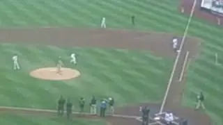 Gary Dell'abate (BabaBooey) from the Howard Stern Show throws the first pitch at Mets citi field