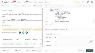 LeetCode #258 Add Digits - Fastest Solution in C++