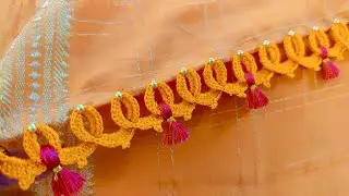 Latest #sareekuchudesign #kroshakuchu #border saree kuchu // Nandana Creations //