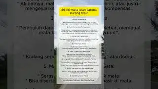 Ciri ciri mata lelah karena kurang tidur
