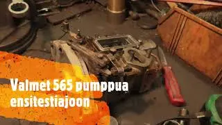 Valmet 565 pumppua, alkutestiä penkissä