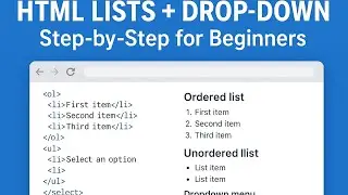 HTML Lists Tutorial for Beginners | How to Create Ordered, Unordered & Drop-Down Menus #viralvideo