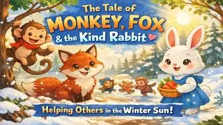 The Tale of Monkey, Fox and the Kind Rabbit 🐒🦊🐰 | English Story for Kids | Moral Story@HubofkidsPs