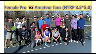 Female Tennis Pro Alexa Glatch  VS a group of amateur NTRP 3.5 to NTRP 5.0 fans