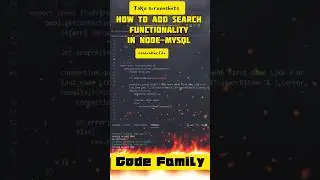 how to add search functionality in node-mysql@codefamily #nodejs #react #mysql