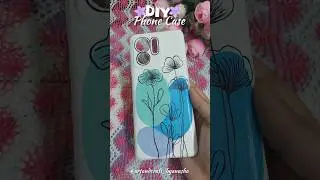 DIY Phone Case Painting✨️🪻| Boho Art on Mobile Cover🩵 | #art #diy #phonecase #painting #boho