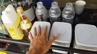 Airtight container para sa milktea powders at pump jars para sa syrup.