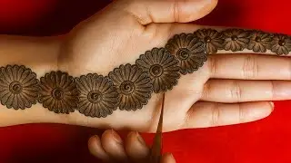Front hand mehandi design with ear buds|flower mehandi design|#mehndi #henna #mehandidesign 