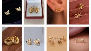 Affordable latest Gold Earrings stud designs 2025❤️