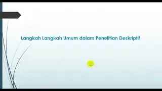 PENELITIAN DESKRIPTIF || METODE PENELITIAN