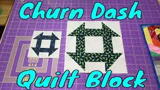 Churn Dash Quilt Block Tutorial