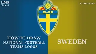 How to draw National Football Team Logos | Sweden / Ritning av Sverige Team Logotyp