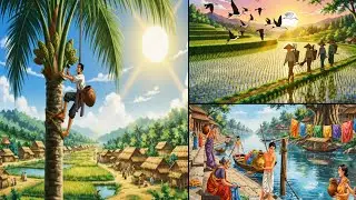 Summer Days of a 90s Bangladeshi Village | Studio Ghibli Style Nostalgic Life।#GhibliDailyvillageday