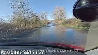Anstey lane flooded, passable with care, 2026-02-14