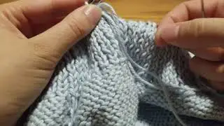 Tricky stitch tubular bind off step 2 the weekender KAL kitchner stitch