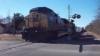 CSX #9028 W-803 CONTAINER MT 2 TOWN CHASE IN HAMLET NC & LAURINBURG NC ON 2/15/15.....VIDEO #379