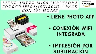 Liene Amber M100 Impresora Fotogr&aacute;fica(10x15cm) + Pack con 100 Hojas, WiFi Impresora de Fotos
