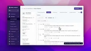 See details of all wallet transaction in each loyalty member's timeline