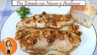 Pez espada con Nueces y Avellanas | Receta de Cocina en Familia
