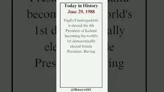 World's First Democratically Elected Female President - June 29, 1988 #femalepresident #worldsfirst