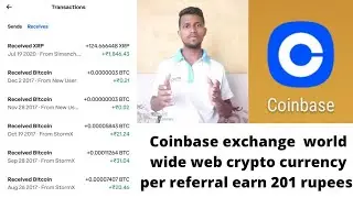 coinbase app per referral earn 201 rupess worldwide tarding crypto currency#coinbase#cryptocurrency