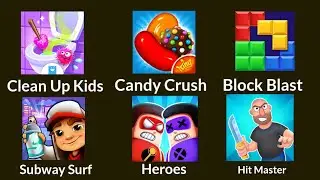 Hit Master, Subway Surfers, Candy Crush, Block Blast & Heroes Gameplay | Bst Mobile Game Compilation