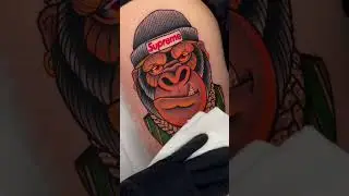 🔴 Supreme Sneakers Gangsta Monkey Tattoo By Alejog.m.z #tattuba #tattoo #tattooartist #supreme #art