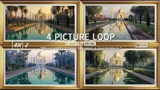 Frame TV Art 4K | Taj Mahal Oil Painting & Relaxing Indian Music, World Landmark.
