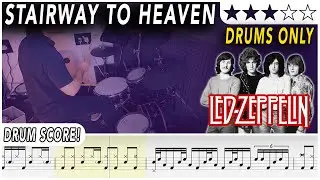 Stairway to Heaven (DRUMS ONLY) - Led Zeppelin | DRUM SCORE Sheet Music | #408 DRUMSCRIBE