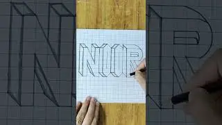 How To Draw 3d Name ( NOOR ) #drawing #shorts