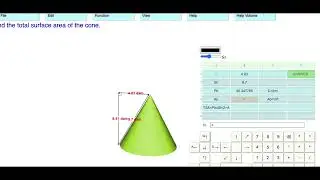 Level 9: Total Surface Area Of A Cone Using The Spreadsheet From The Solids Math Program