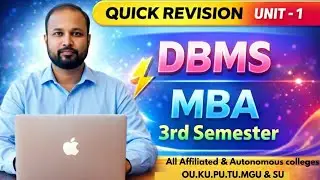 DBMS Unit 1 Full Revision | MBA 3rd Sem OU 2026 | Complete Explanation & Quick Notes