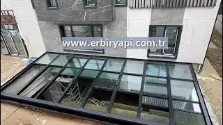 RETRACTABLE GLASS SKYROOF, ER-BİR YAPI İSTANBUL, RETRACTABLE SLIDING GLASS ROOF SKYLIGHT, SKY ROOF