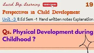 Physical Development during Childhood | B.Ed Sem1 Psychology Notes #psychologynotes 