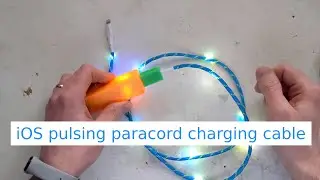 Paracorded iOS charging cable with pulsing micro lights