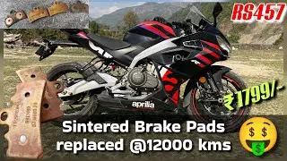 RS457 Front brake pads Replacement 🔥 || Brembo Sintered 🔥