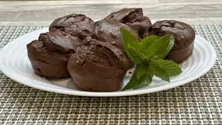Уникальные кексы с какао без сахара, без лактозы и глютена! Всего 20 граммов муки!