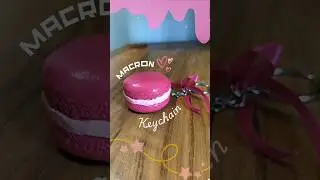 Handmade Pink Macaron Keychain | Mini Clay Art 💕