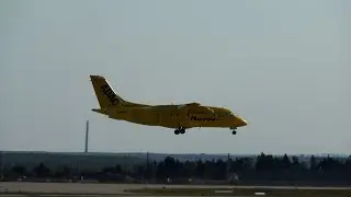 (4K) Ambulanzjet Dornier 328-310 ADAC landing at Leipzig Halle Airport LEJ/EDDP Aero-Dienst #Shorts