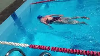 Jacquie D. swimming 2015 before Total Immersion.